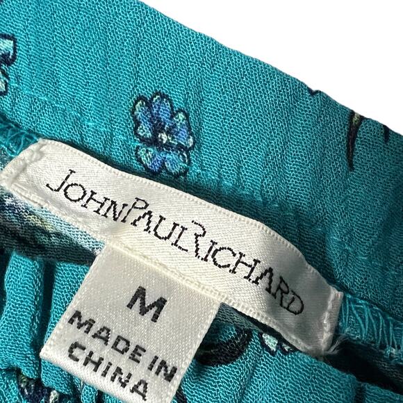 John Paul Richard Sleeveless Blouse Floral Crew Neck Tassel Tank Boho Women's M - Picture 3 of 9